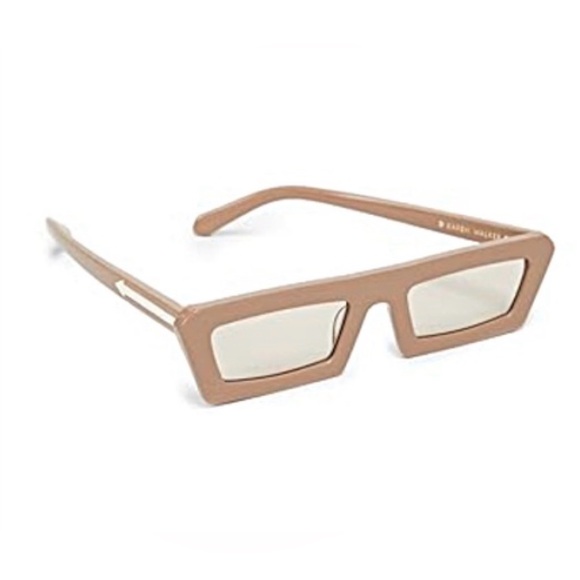 Karen Walker Tan Rectangular Sunglasses - Picture 1 of 5
